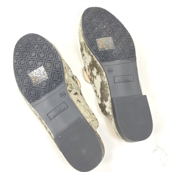 Air Underground Mule Womens Size 8.5 Green Crushed Velvet Studded Slip On Loafer - Picture 10 of 13